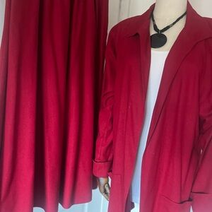 Elegant Red Women's Skirt Set